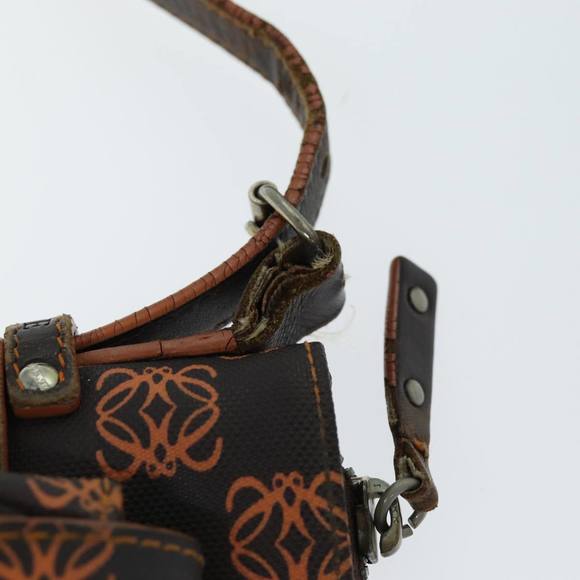 LOEWE Anagram Shoulder Bag Coated Canvas Orange Auth bs14487 - Picture 10 of 16